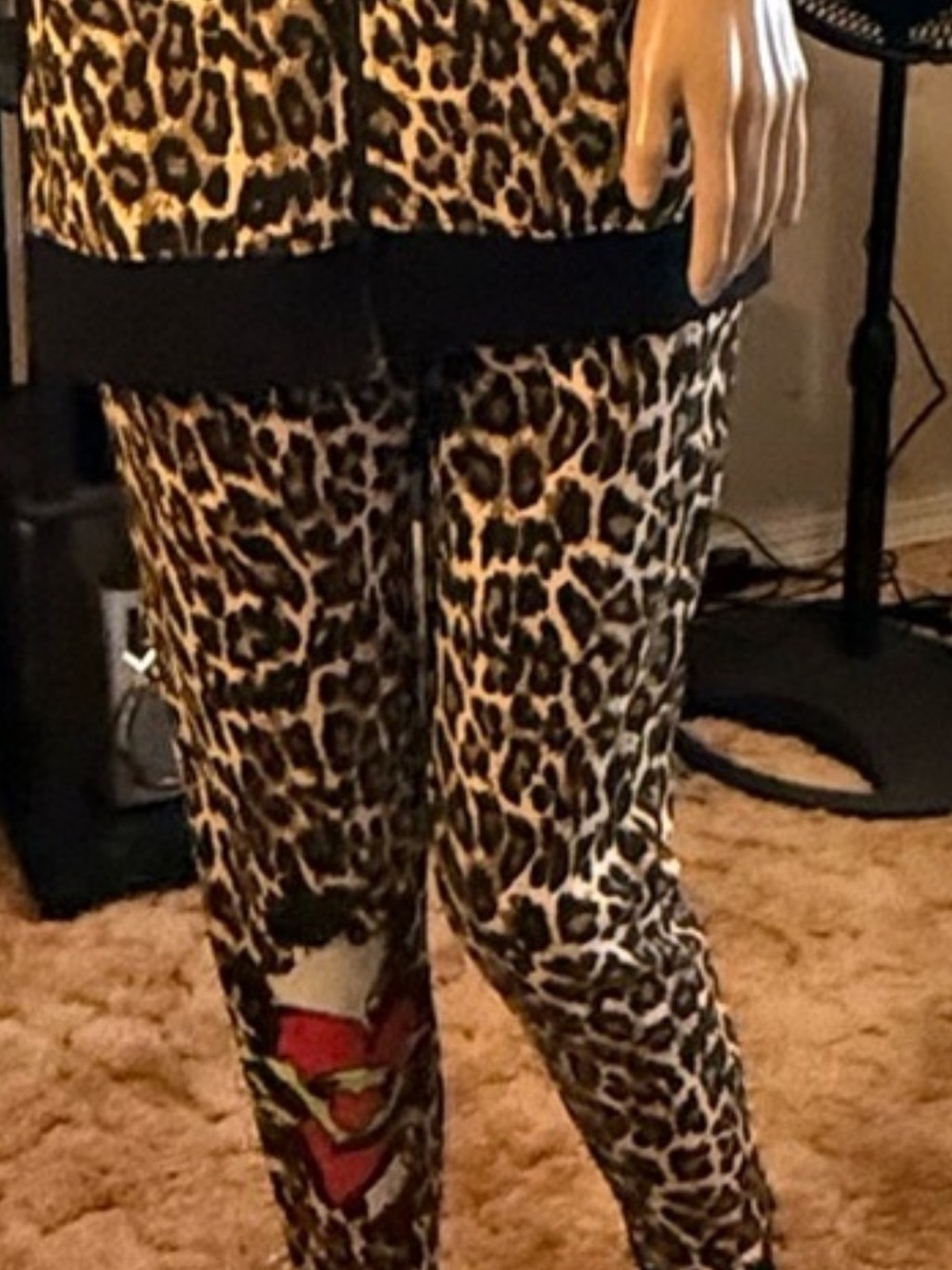 Ed Hardy Leopard Heart Print Women's Jogger. Beautifully detailed. ♥️